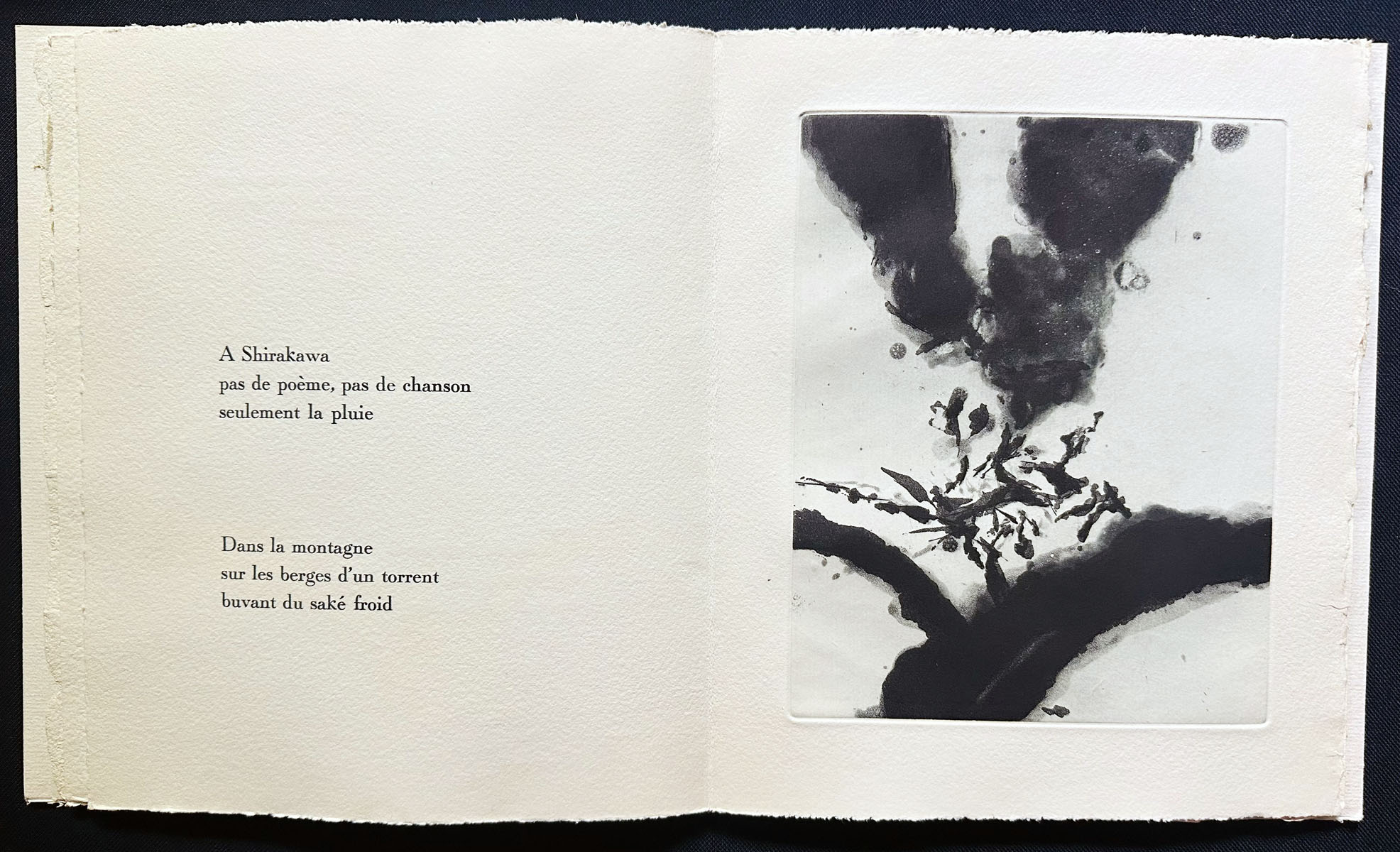 Zao Wou-Ki, Kenneth White. Dans les provinces du Nord. With an aquatint by Zao Wou-Ki. 1990.